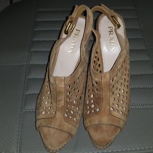 Prada Platform sling back pumps